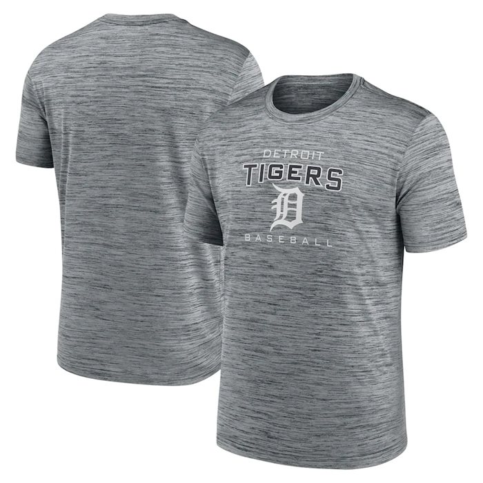 Men's Detroit Tigers Grey Velocity Practice Performance T-Shirt